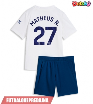 Lacne Dětský Futbalové dres Manchester City Matheus Nunes #27 2026-27 Krátky Rukáv - Tretina (+ trenírky)